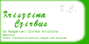 krisztina czirbus business card